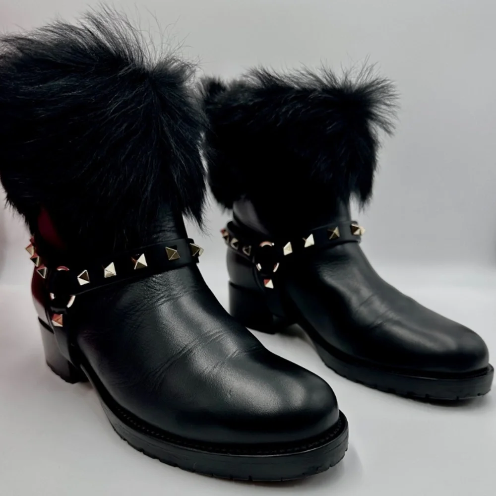 VALENTINO ROCKSTUD Winter Ankle Boots WOMENS SZ 8.5 - Picture 8 of 16